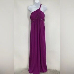 Adrianna Papell Boutique Twist One Shoulder Sequined Formal Party Dress NWT 10